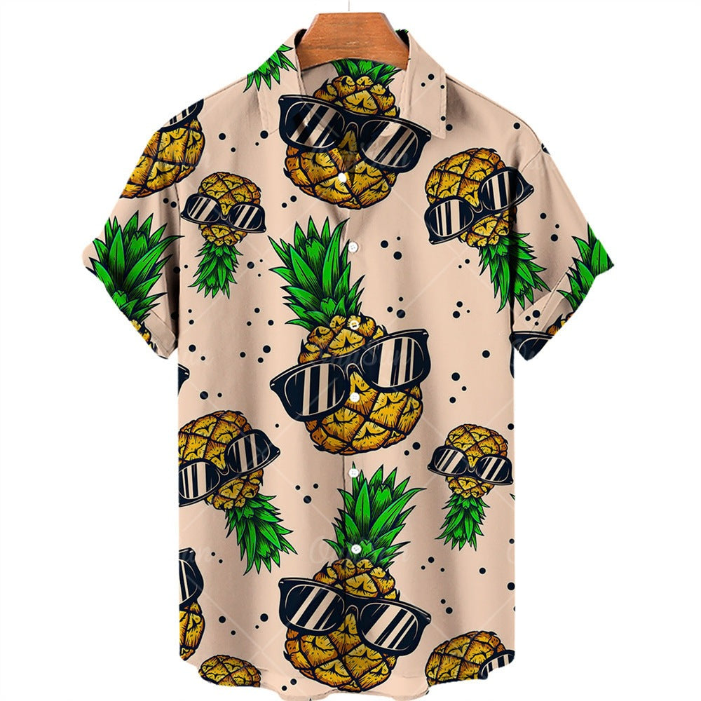 Men's Vibrant Lemon Print Summer Shirt - Relaxed Fit & Stylish