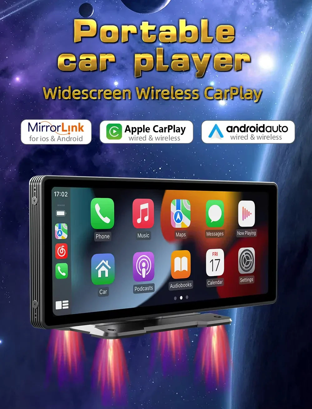 Car accessory: universal 10.26-inch stereo with Android Auto navigation functionality.