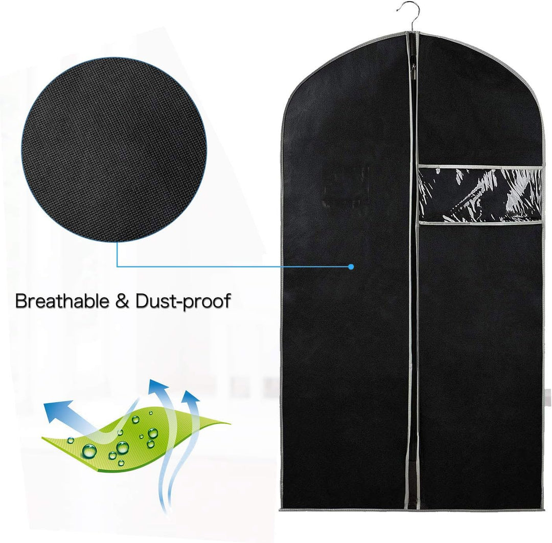 Foldable garment bags (10-pack) for clothing storage, dust protection, and travel convenience.