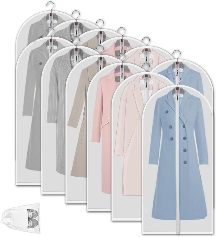 Garment bags made from clear PEVA, dustproof and transparent for easy clothing identification