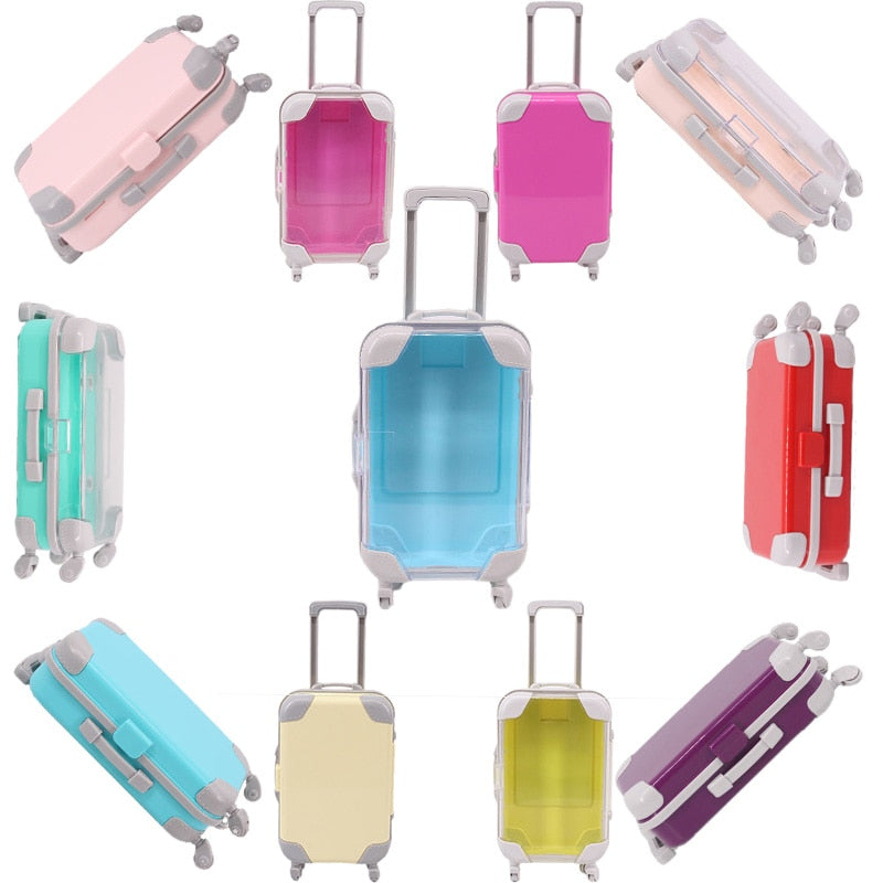 18-inch doll travel suitcase for kids' imaginative play and doll accessories.