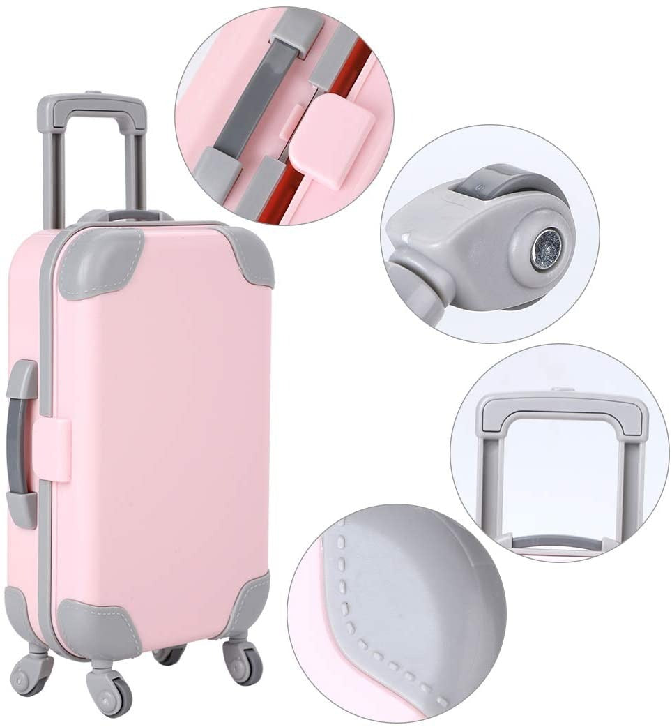 Cute 18-inch doll suitcase, perfect for kids' role-playing travel with their favorite dolls.