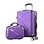 Convenient 2-piece hard shell luggage set, featuring a TSA lock and multi-directional spinner wheels for easy travel.
