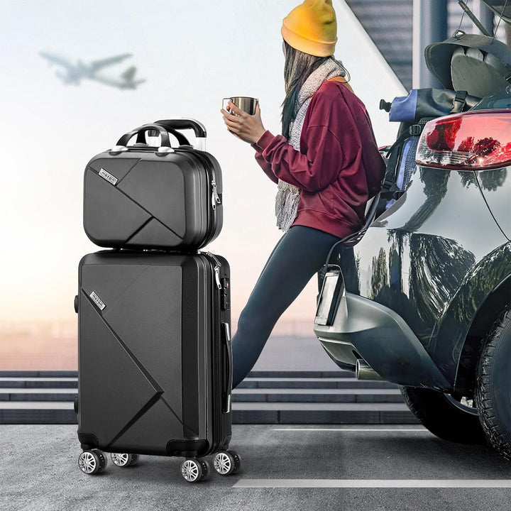 Secure 2-piece hard shell luggage set with TSA lock & agile 360° spinner wheels for stress-free travel.