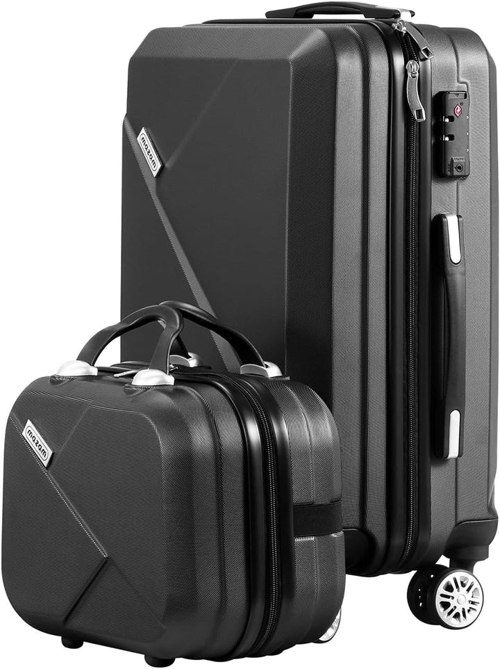 Tough ABS hard shell 2-piece luggage set ensures durability. Enjoy easy maneuvering with 360° spinner wheels.