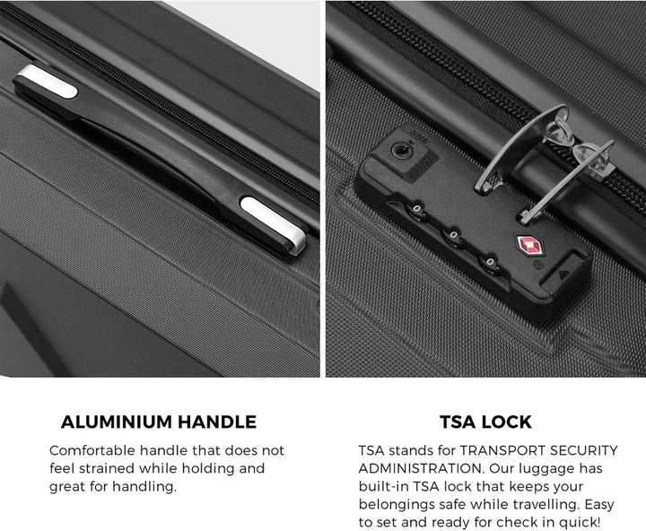 Effortless airport navigation with this 2-piece luggage set featuring ultra-smooth 360° spinner wheels & TSA lock.