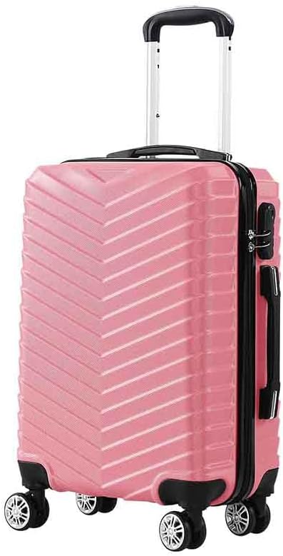 20" unisex hard shell carry-on luggage with smooth spinner wheels & secure lock, perfect for compact travel.