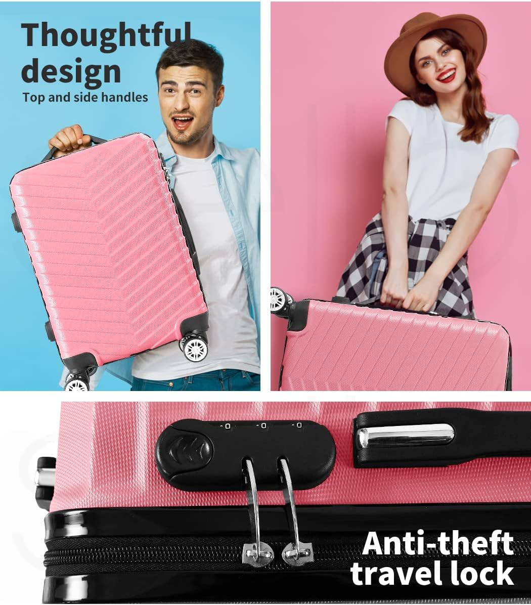 Unisex 20" hard shell carry-on luggage, Rosemont style, featuring spinner wheels, lock, and compact design for travel.