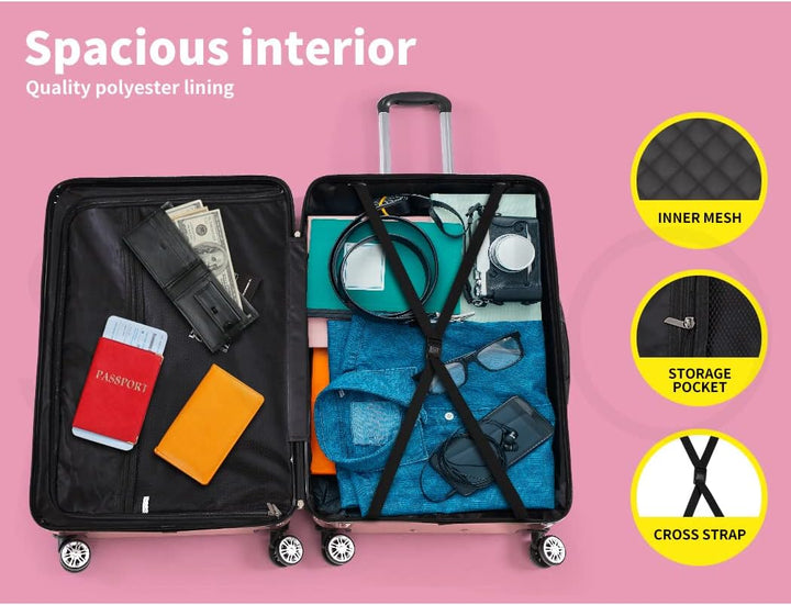 Easy-to-maneuver 20" hard shell carry-on luggage, unisex, with smooth spinner wheels for stress-free travel.