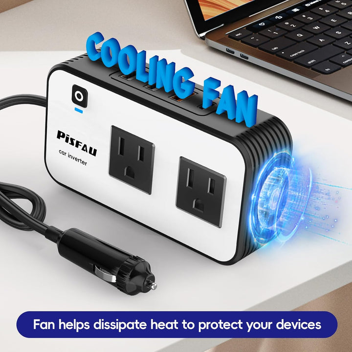 Vehicle accessory: 200W car inverter with fast charge USB-C output