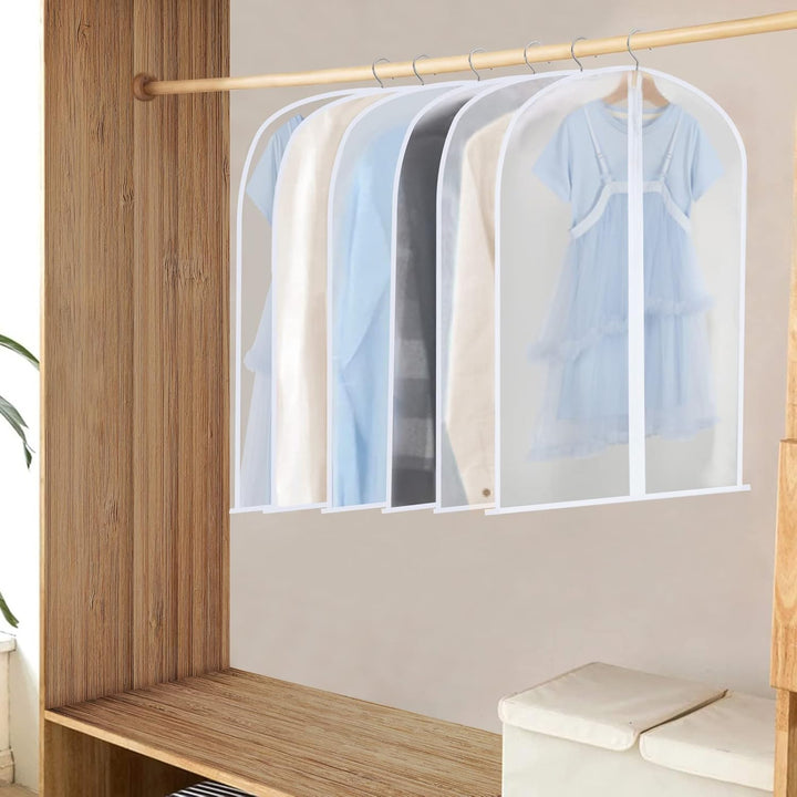 Wardrobe refresh kit: 24 breathable multi-size garment covers for clean clothing storage.