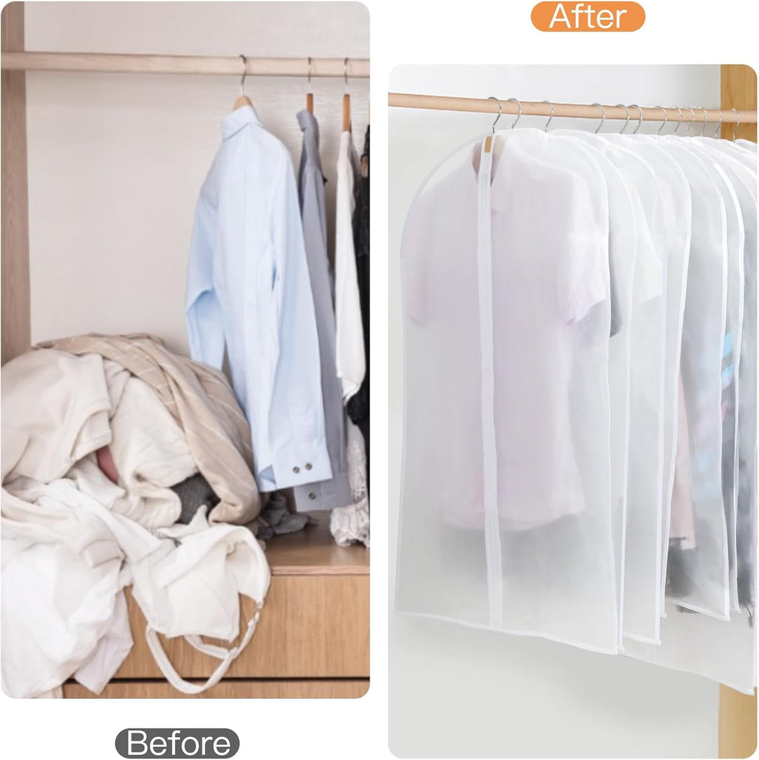 Durable 24-piece PEVA garment cover set, a must-have for any neat closet