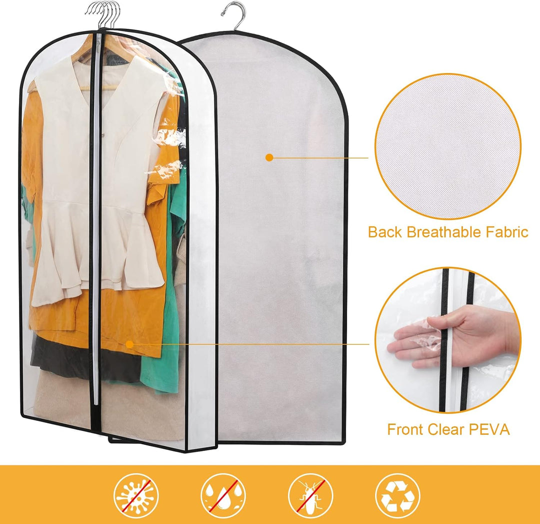 Bulk 24-pack hanging clothes covers, a home organization essential for wardrobe care