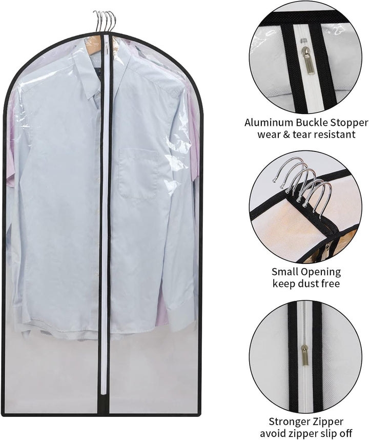 Durable PEVA garment bags, 24 pieces, perfect for keeping suits & dresses dust-free
