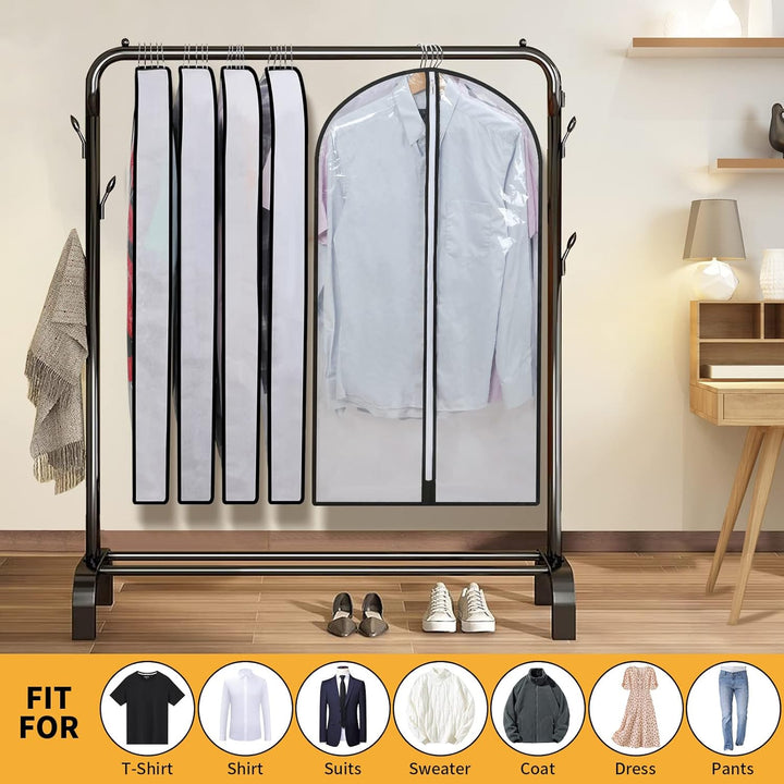 Economical 24-pack PEVA garment covers, great for closet organization and protection
