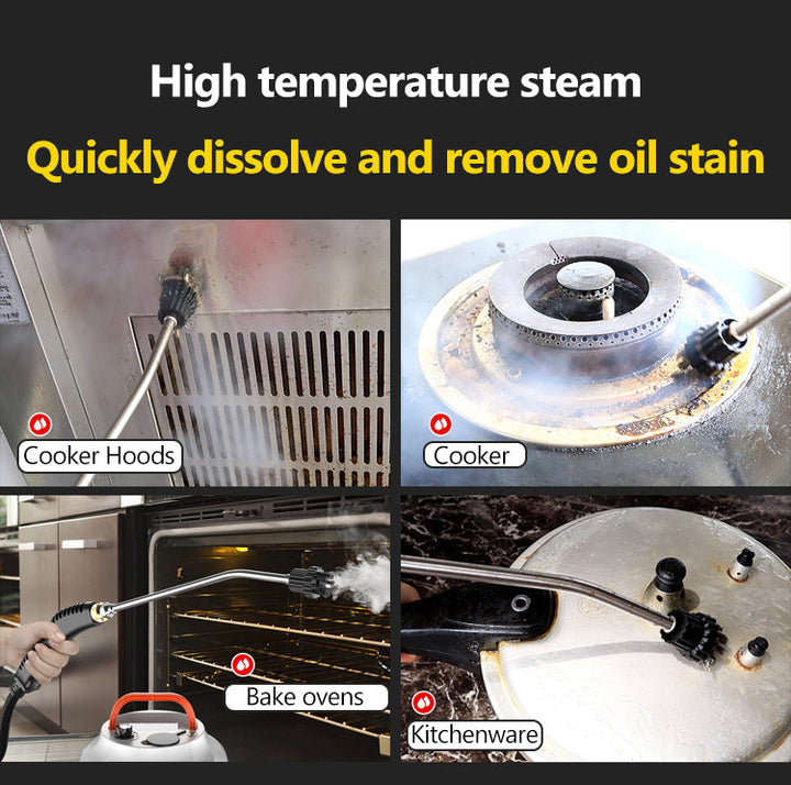 Automotive detailing with 2800W high-pressure steam cleaner, powerful and eco-friendly car cleaning