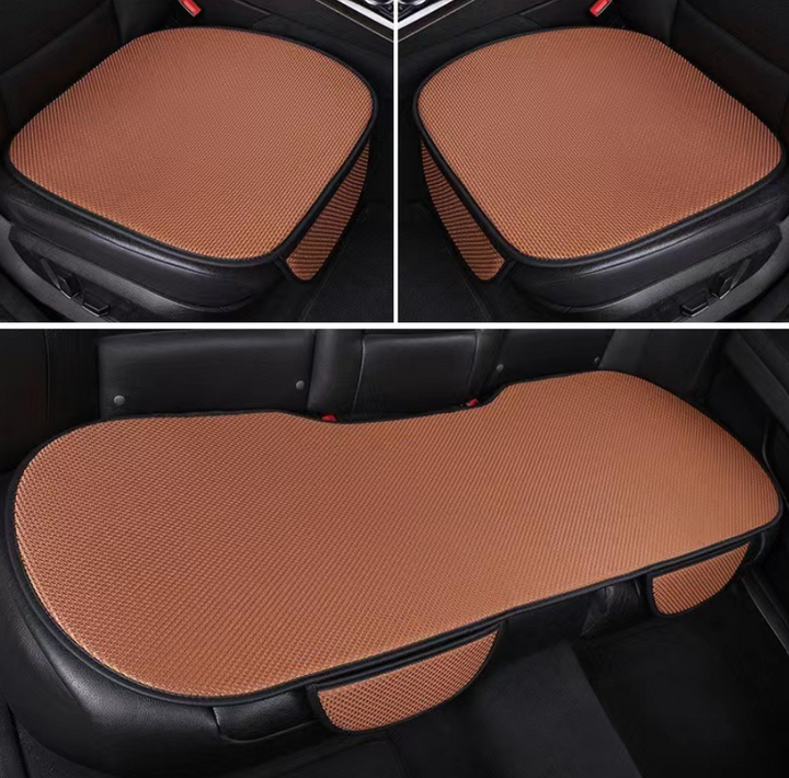 Universal fit 3-piece car seat covers: anti-slip, breathable, cooling, and therapeutic massage for auto accessories.