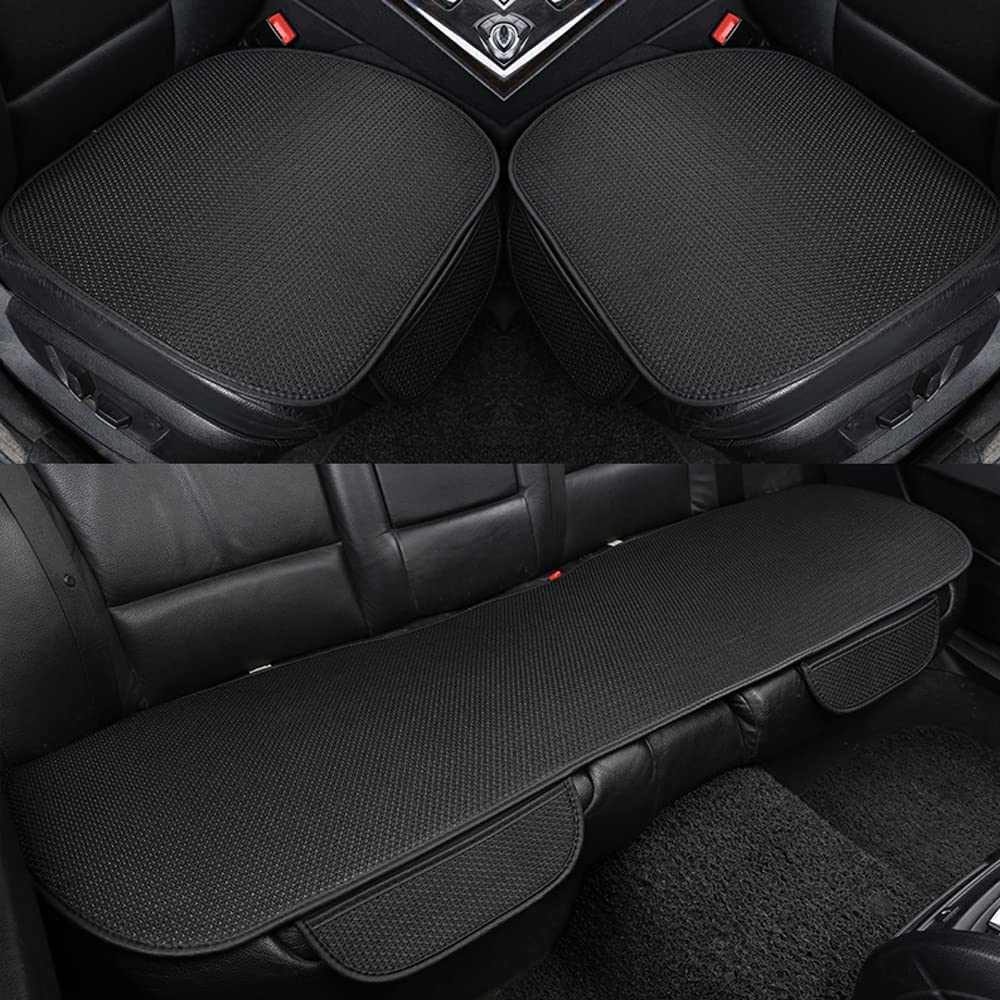 3-piece car seat covers for comfort: anti-slip grip, breathable ice silk, and a relaxing massage for vehicle interior.