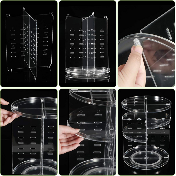 Elegant rotating makeup organizer providing convenient storage for all cosmetic items