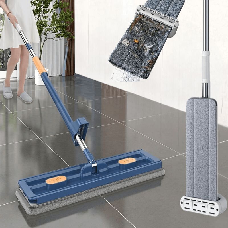 360° rotating cleaning mop with adjustable handle for efficient household floor care on hardwood, tile, and laminate.
