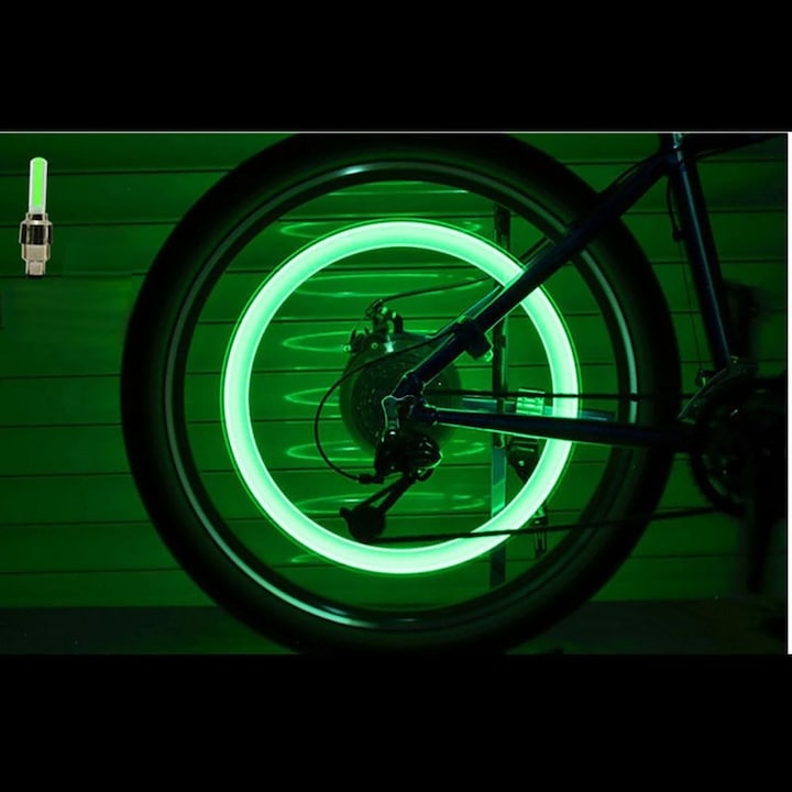 LED accent wheel lights: 4-pack valve caps for cars, motorcycles, & bikes. Improve night safety & vehicle style.