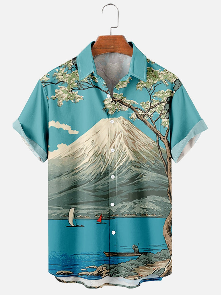 Men's Vibrant Lemon Print Summer Shirt - Relaxed Fit & Stylish