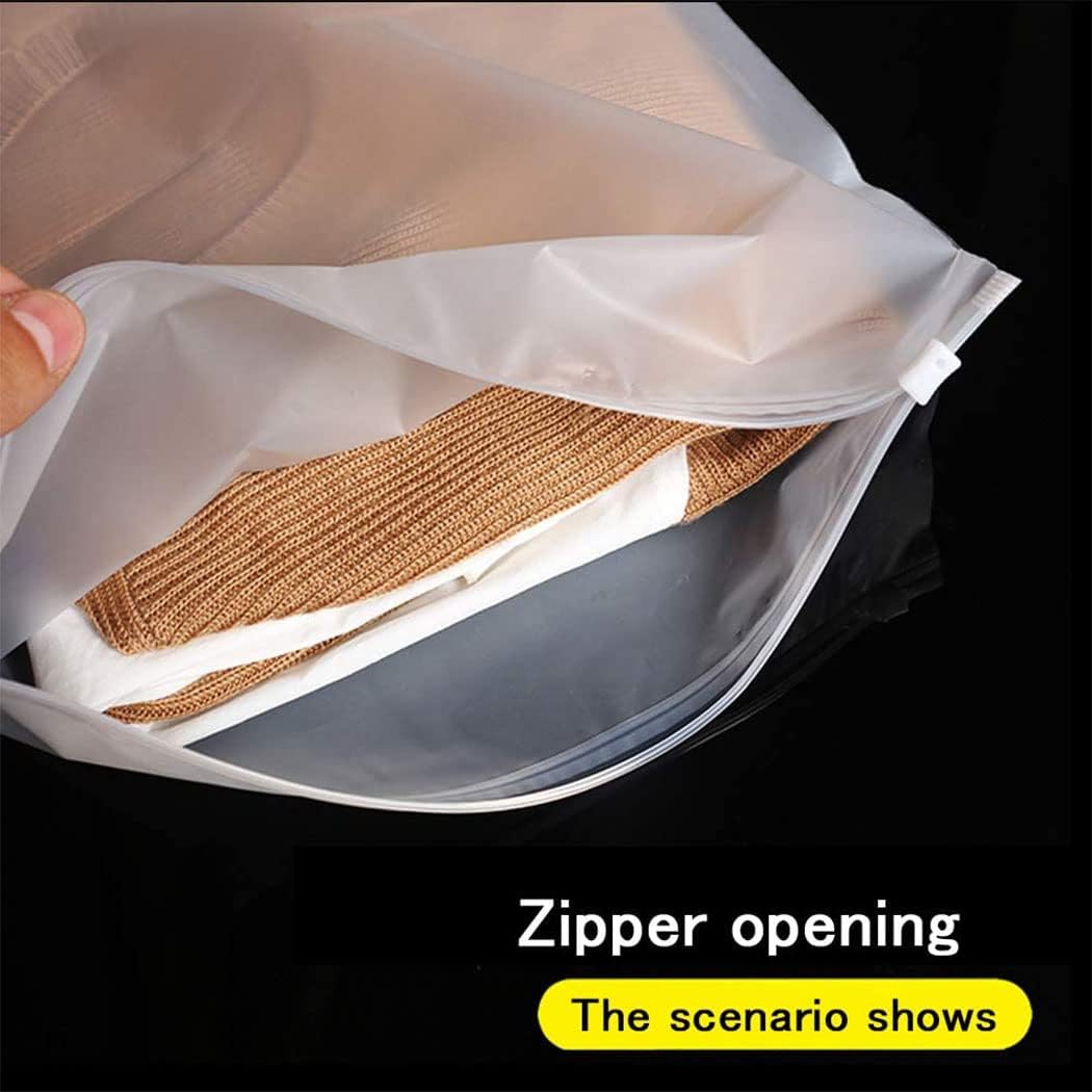 Resealable frosted organizer bags ideal for clothing and home storage