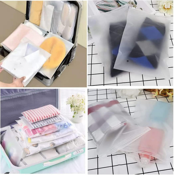 Bulk pack of 40 frosted resealable bags, perfect for clothing and travel