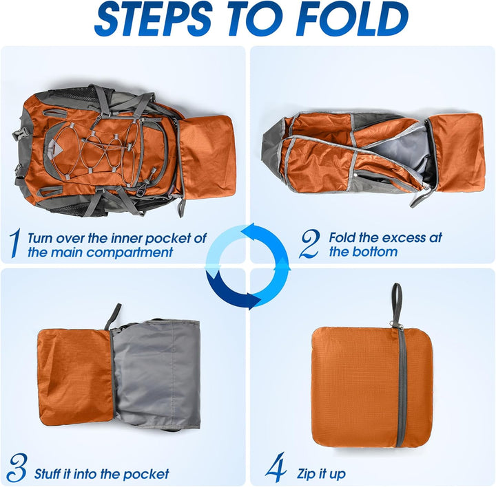 Group of friends with 40L waterproof hiking backpacks, embarking on a travel journey