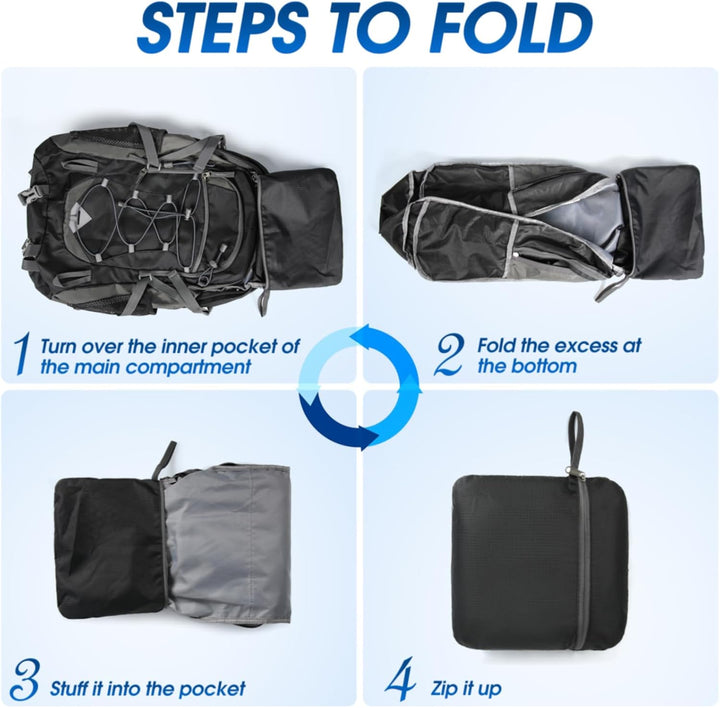 Detail of strap adjustments on a 40L lightweight travel backpack, showing comfort features