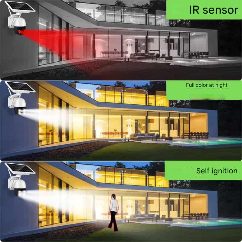 Self-sufficient solar-powered 4K wireless outdoor security camera. No wires, no power worries.