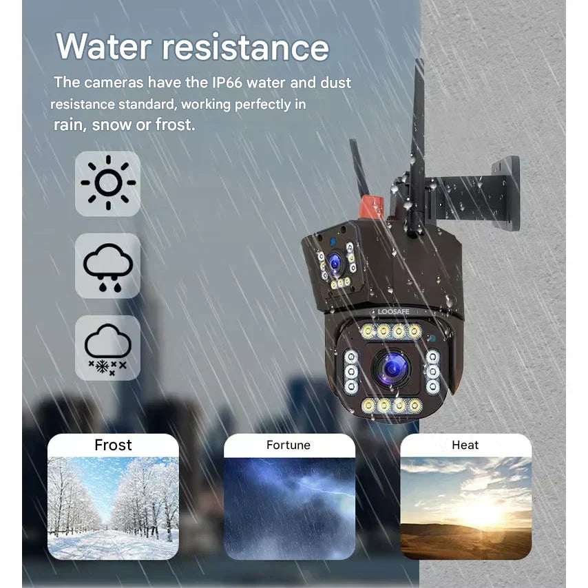 4K wireless outdoor security camera with solar power & night vision for round-the-clock protection.