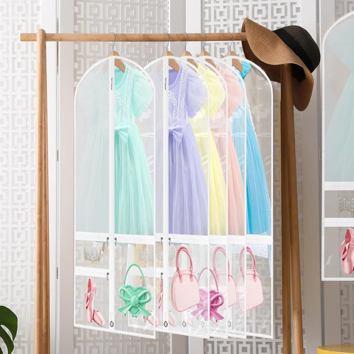 Durable foldable garment bags, 5-pack, providing protection and organization for dancewear