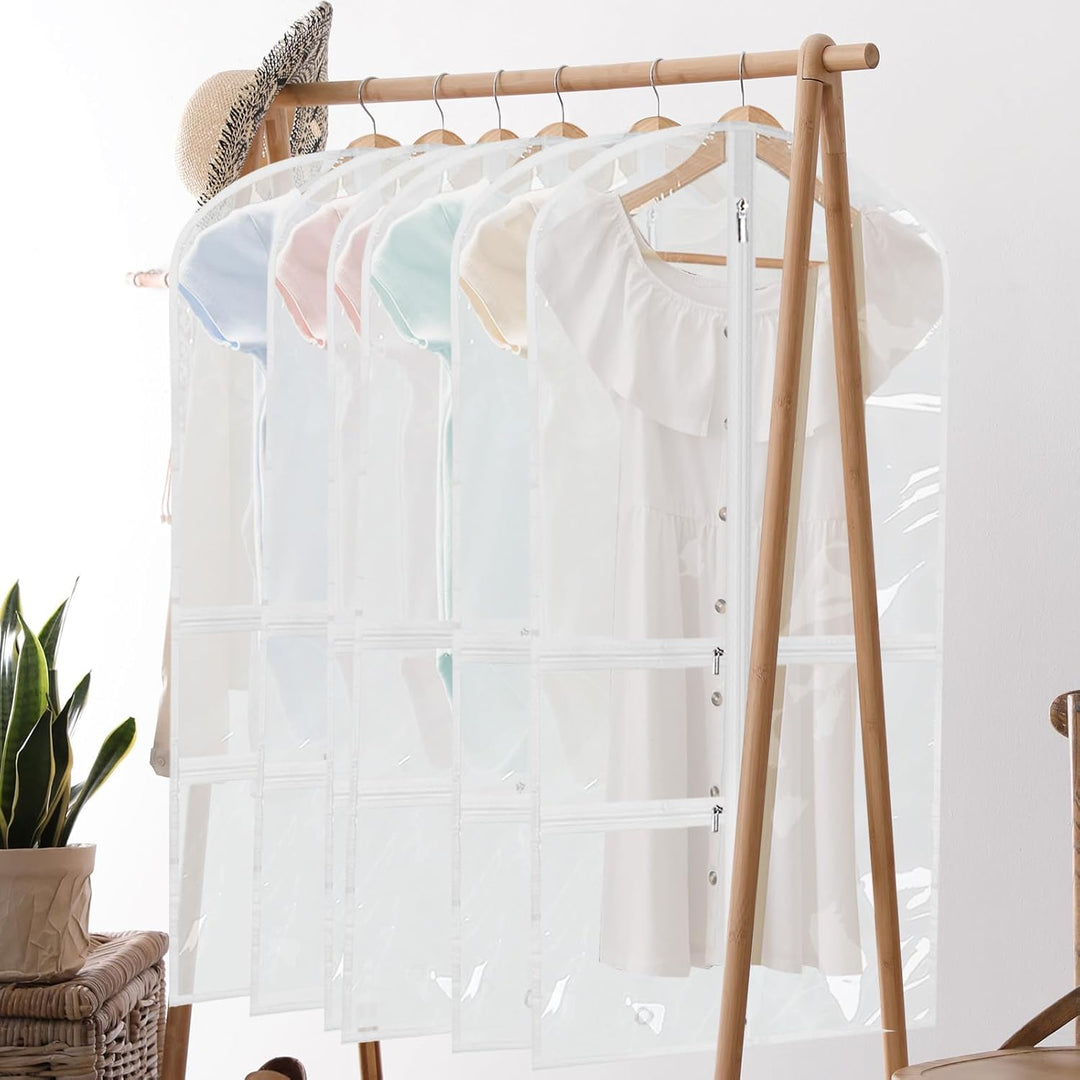 Garment bag with a clear window and zipped accessory pockets, perfect for dance and travel