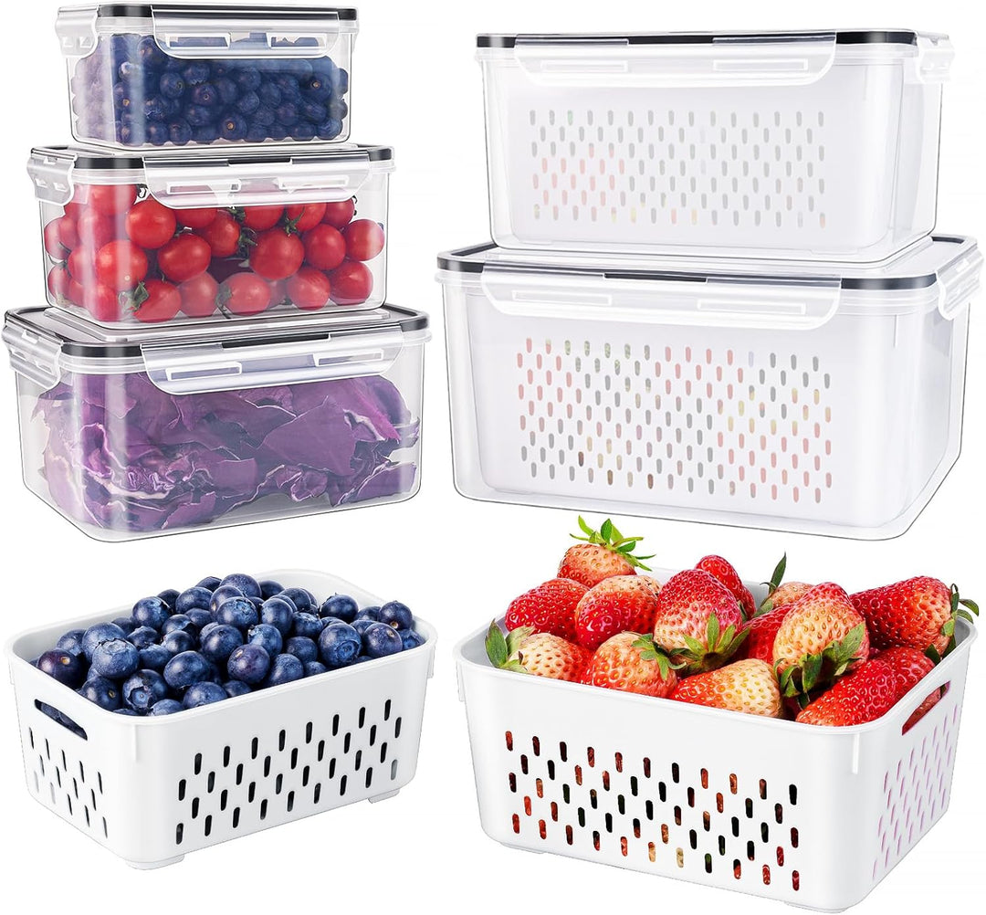 5-piece large food storage set, FreshKeeper for kitchen organization & meal prep