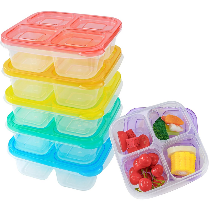 6-pack reusable bento box meal prep container set, perfect for food storage & lunchbox organization.