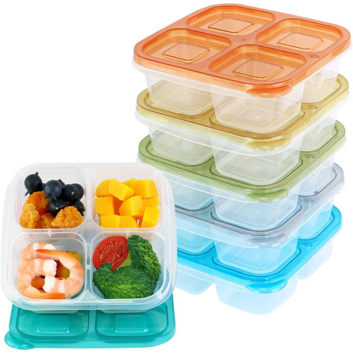 Eco-friendly 6-pack reusable bento box containers for daily meal prep, food storage, & portable lunches.