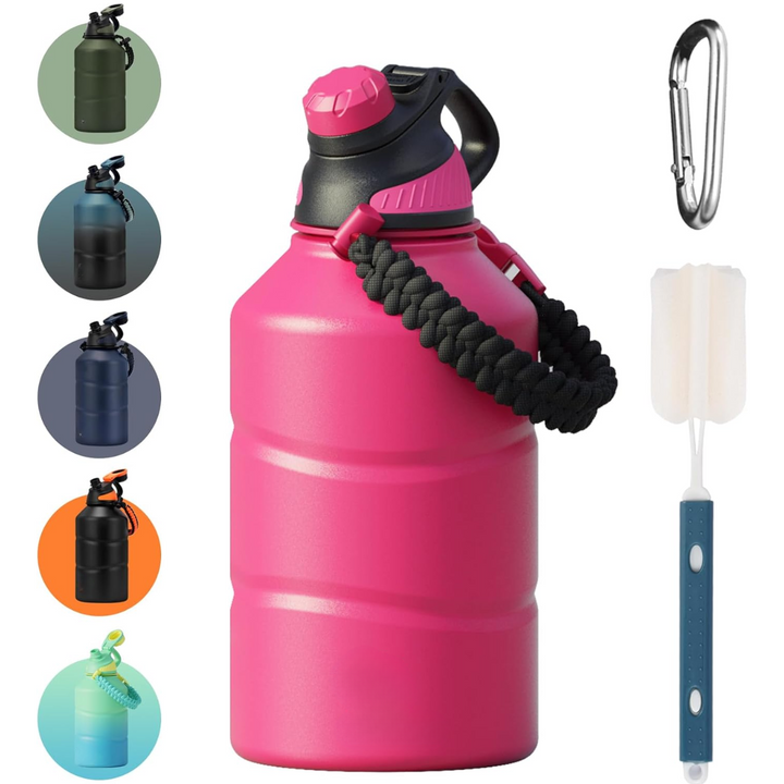 Large 1.9 L insulated water bottle, leak-proof and portable for all-day hydration during travel & outdoor.