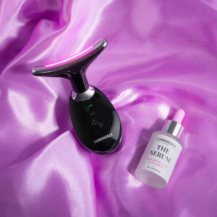 Face sculptor with LED and EMS for lifting, toning, and firming facial contours.