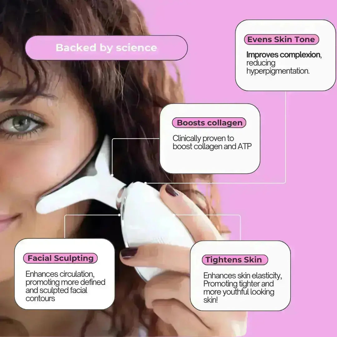 Anti-aging LED facial firming tool to reduce wrinkles and enhance skin radiance.