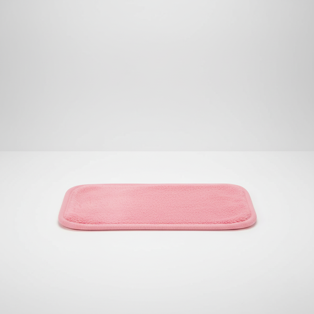 Stack of 7 fresh reusable microfiber facial cleansing pads, ready for daily skincare routine