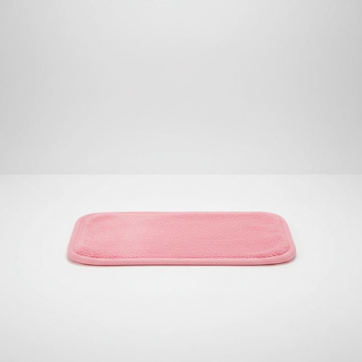 Stack of 7 fresh reusable microfiber facial cleansing pads, ready for daily skincare routine