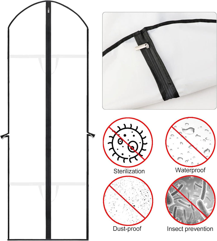 Breathable wedding gown storage bag, 71-inch extra-long.