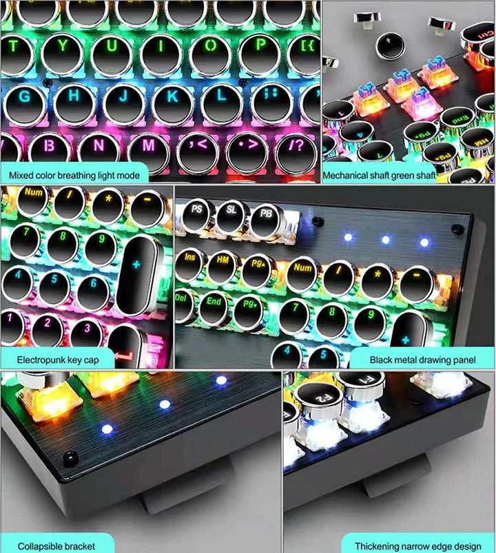 Gaming peripheral: 87-key RGB mechanical keyboard with blue switches for precise control