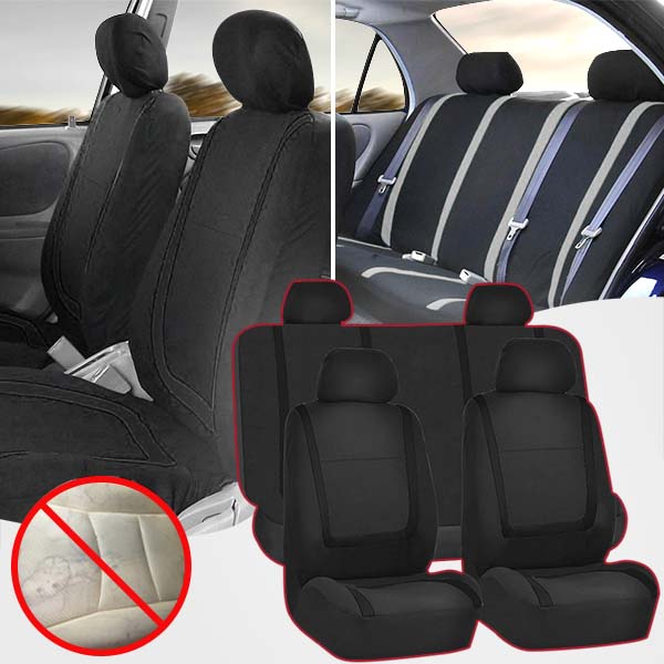 9-piece universal car seat covers for full auto interior protection. Durable polyester fabric, machine washable.