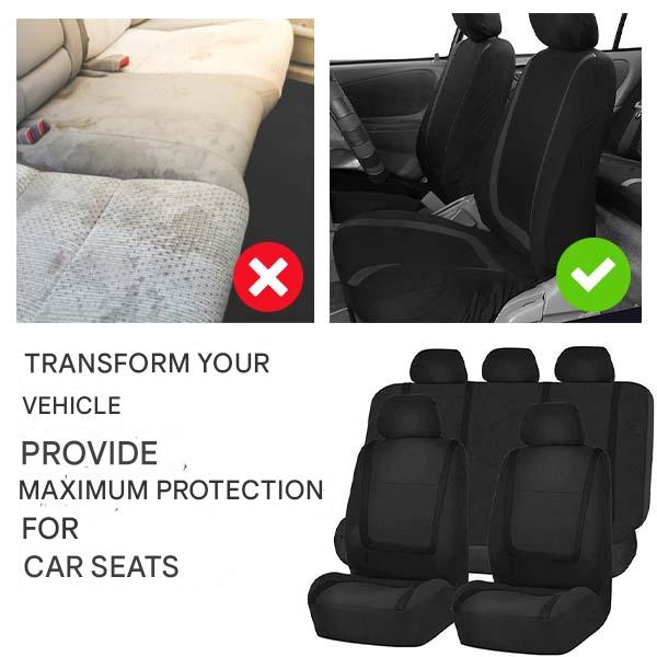 Premium 9-piece universal car seat covers. Polyester material ensures full auto interior protection & style.
