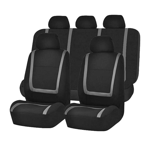 Easy-install universal car seat covers, 9-piece set. Upgrades auto interior quickly with stylish protection.