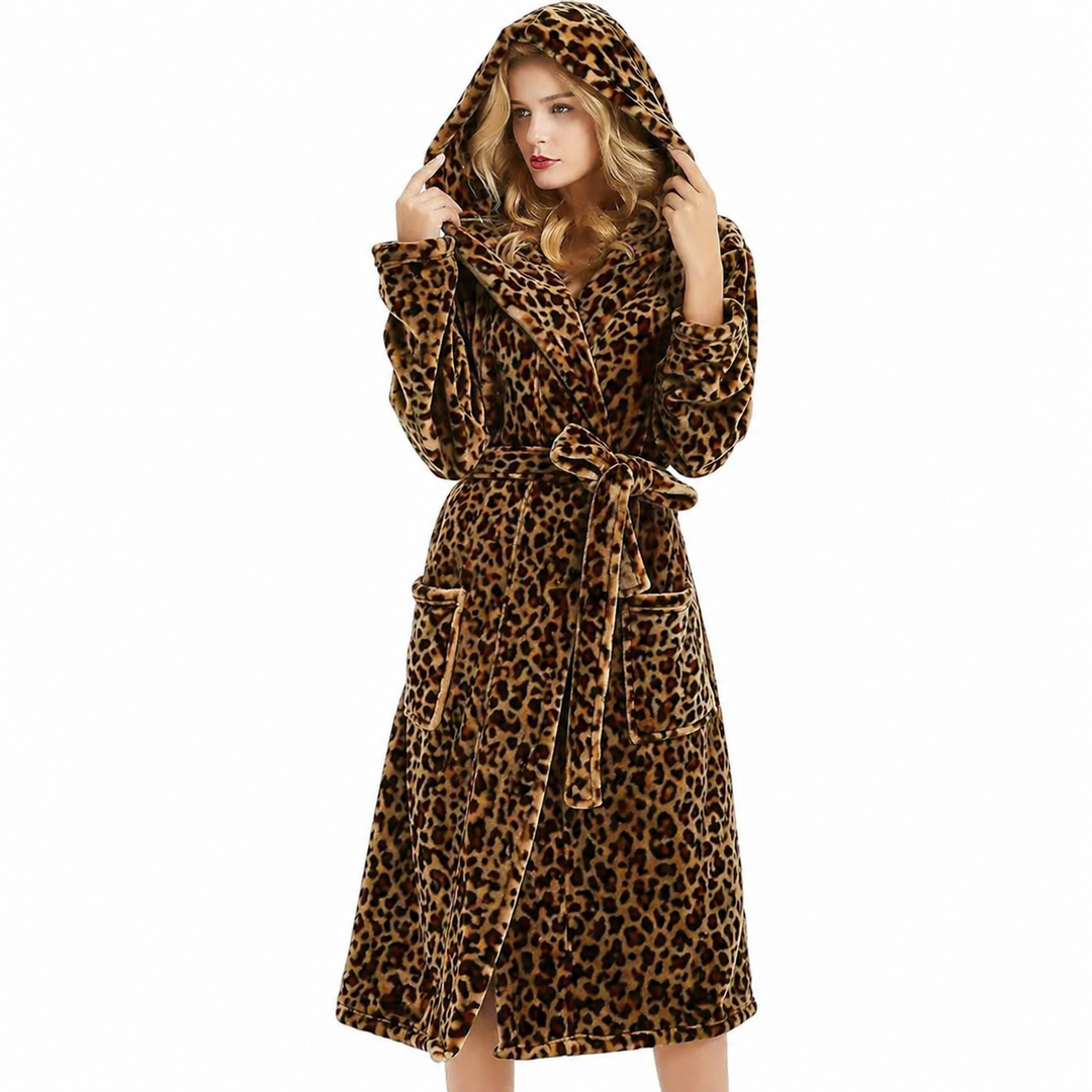 Women's Fleece Hooded Bathrobe