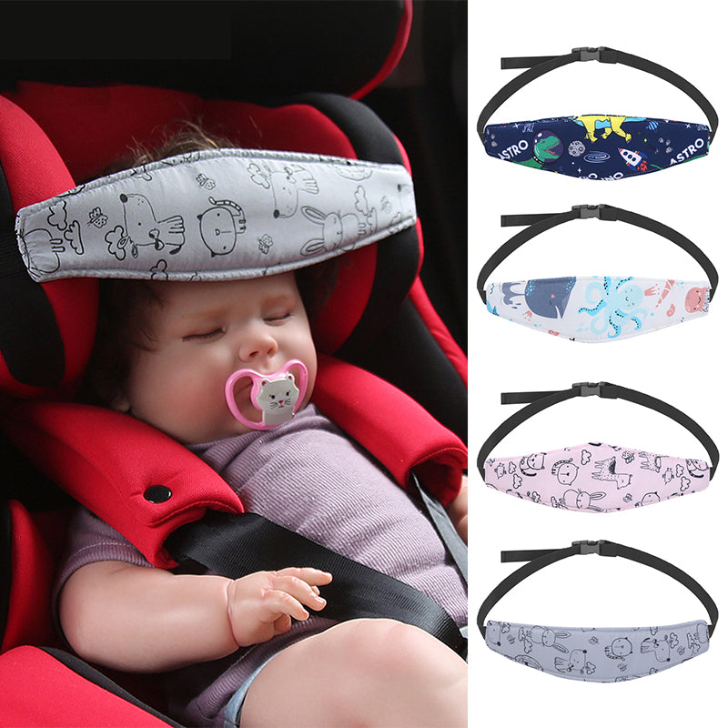 Ergonomic child headrest with durable buckle, providing stable neck support for baby and toddlers in car seats.