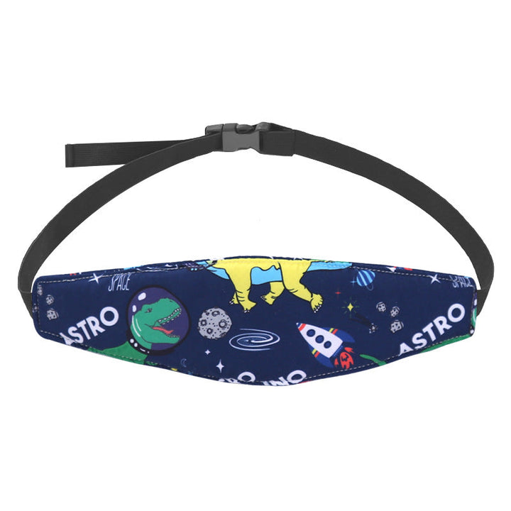 Car accessory for kids: Close-up of soft fabric, adjustable car seat head support, designed for child safety and neck comfort.